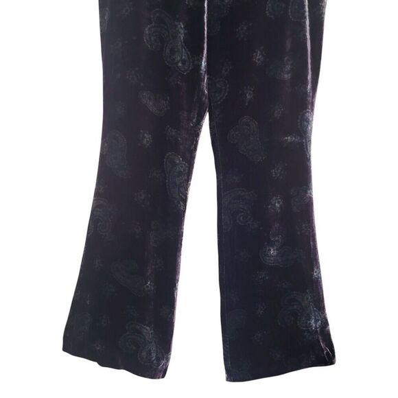 RALPH RALPH LAUREN Tartan Label Y2K 10 M Velvet Flared Pants High Rise Paisley - Picture 12 of 12